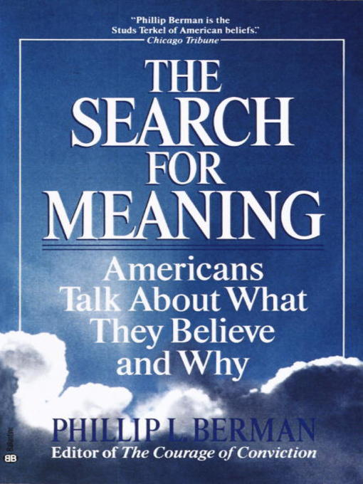 Title details for The Search for Meaning by Phillip L. Berman - Available